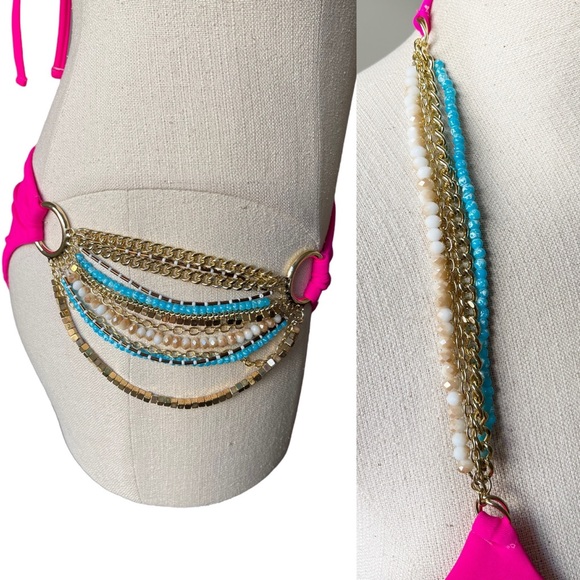 NWT Beach Bunny Sierra Bikini Set - Triangle Top & Skimpy Bottom in Neon Pink - Picture 9 of 16